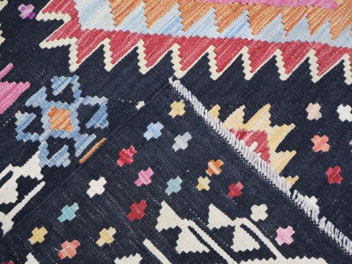 Surface texture of New Modern Design rug with natural Wool and intricate pattern