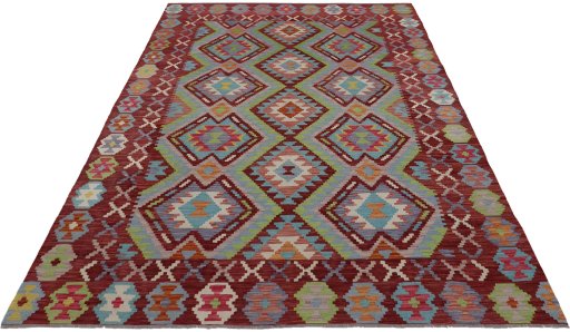 Full view of New Modern Design rug from Pakistan, 286 × 205 cm in Multi Color tones