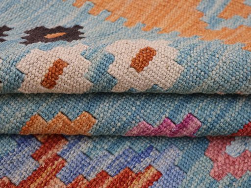 Close-up detail of New Modern Design rug from Pakistan showing Wool weave