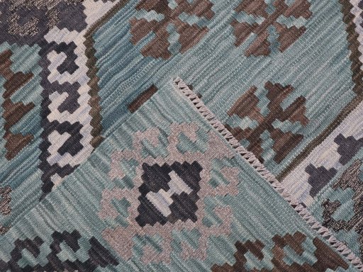 Surface texture of New Modern Design rug with natural Wool and intricate pattern