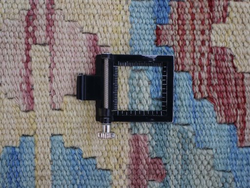 Corner detail of New Modern Design rug showing border pattern and Wool pile
