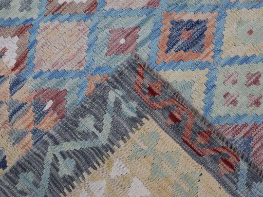 Surface texture of New Modern Design rug with natural Wool and intricate pattern