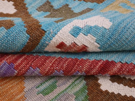 Close-up detail of New Modern Design rug from Pakistan showing Wool weave