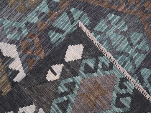 Surface texture of New Modern Design rug with natural Wool and intricate pattern