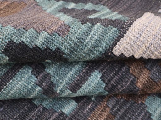 Close-up detail of New Modern Design rug from Pakistan showing Wool weave