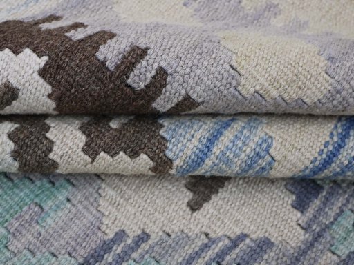Close-up detail of New Modern Design rug from Pakistan showing Wool weave