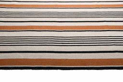 Full view of New Modern Design rug from Iran / Persia, 357 × 254 cm in Beige tones