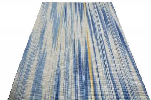 Close-up detail of New Modern Design rug from Iran / Persia showing Wool weave
