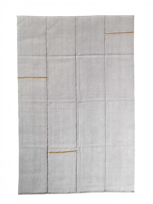 Full view of New Modern Design rug from Iran / Persia, 307 × 203 cm in Beige tones