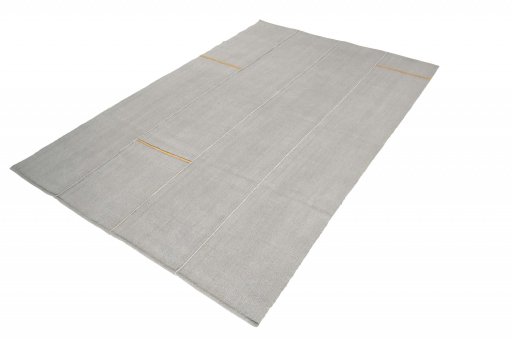 Corner detail of New Modern Design rug showing border pattern and Wool pile
