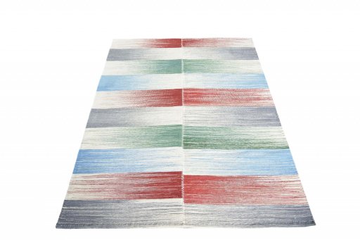 Close-up detail of New Modern Design rug from Iran / Persia showing Wool weave
