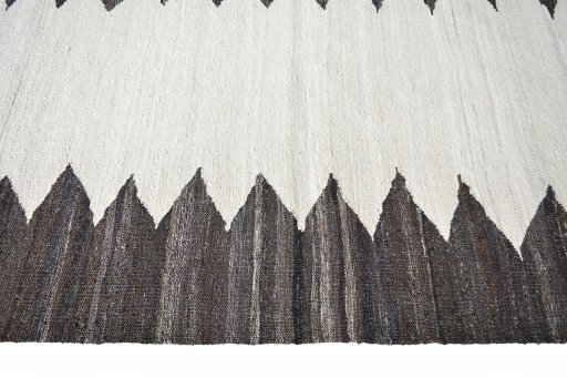 Close-up detail of New Modern Design rug from Iran / Persia showing Wool weave