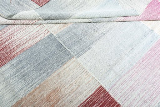 Full view of New Modern Design rug from Iran / Persia, 282 × 242 cm in Beige tones