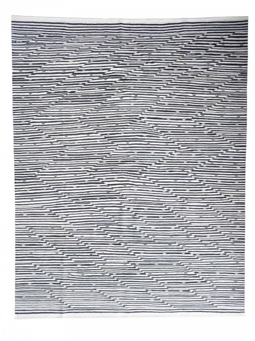 Full view of New Modern Design rug from Iran / Persia, 388 × 302 cm in Beige tones