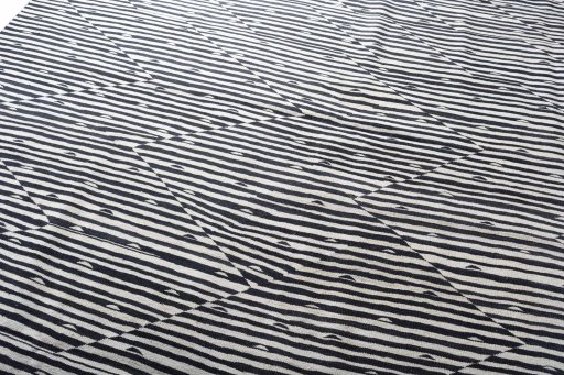 Surface texture of New Modern Design rug with natural Wool and intricate pattern