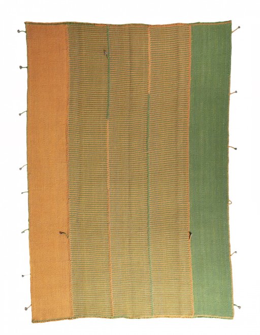 Full view of New Modern Design rug from Iran / Persia, 365 × 263 cm in Yellow tones