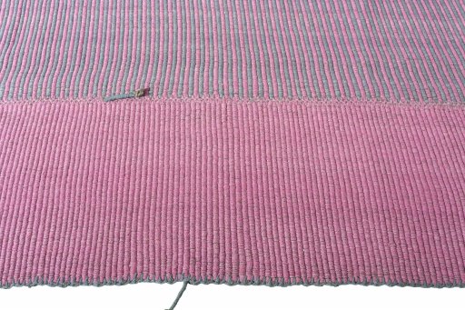 Close-up detail of New Modern Design rug from Iran / Persia showing Wool weave