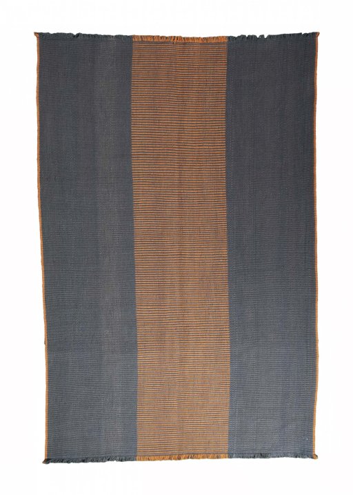 Full view of New Modern Design rug from Iran / Persia, 302 × 205 cm in Blue tones