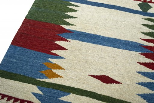 Surface texture of New Modern Design rug with natural Wool and intricate pattern