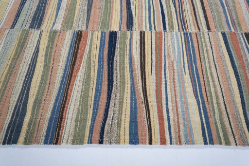 Close-up detail of New Modern Design rug from Iran / Persia showing Wool weave