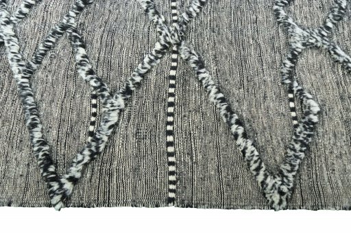 Close-up detail of New Modern Design rug from Iran / Persia showing Wool weave