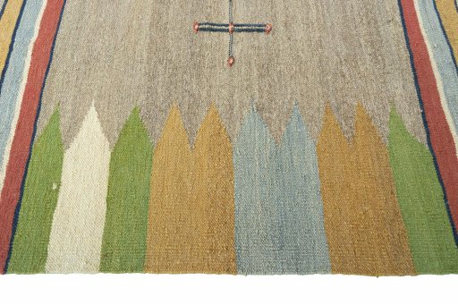 Close-up detail of New Modern Design rug from Iran / Persia showing Wool weave