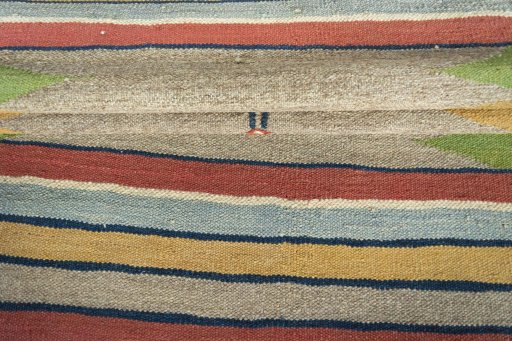 Full view of New Modern Design rug from Iran / Persia, 167 × 122 cm in Beige tones