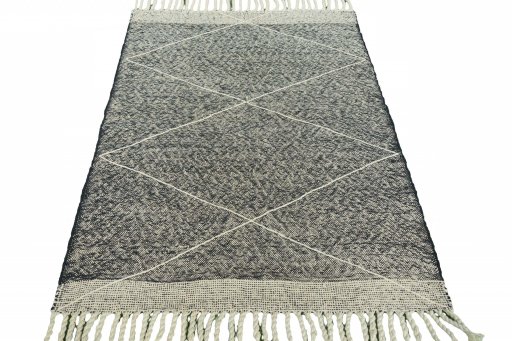 Close-up detail of New Modern Design rug from Iran / Persia showing Wool weave
