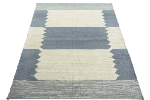 Close-up detail of New Modern Design rug from Iran / Persia showing Wool weave
