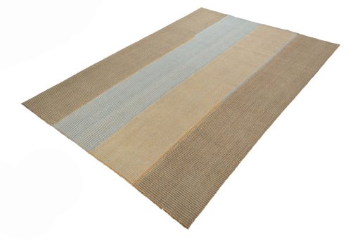 Corner detail of New Modern Design rug showing border pattern and Wool pile