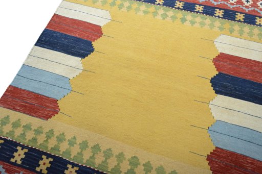 Surface texture of New Modern Design rug with natural Wool and intricate pattern