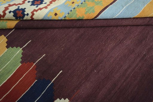 Full view of New Modern Design rug from Iran / Persia, 203 × 171 cm in Multi Color tones