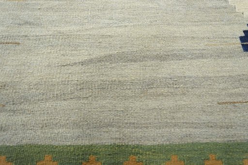 Backside of handmade New Modern Design rug showing knot structure and weave density
