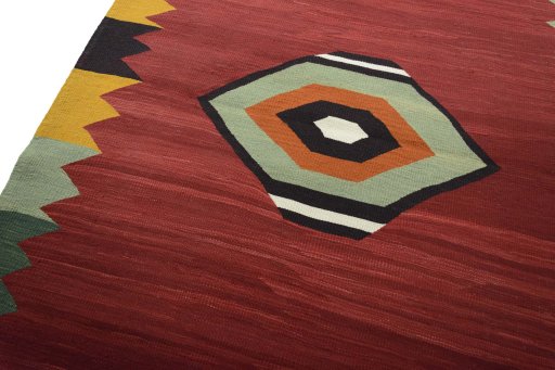 Surface texture of New Modern Design rug with natural Wool and intricate pattern