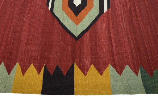 Close-up detail of New Modern Design rug from Iran / Persia showing Wool weave