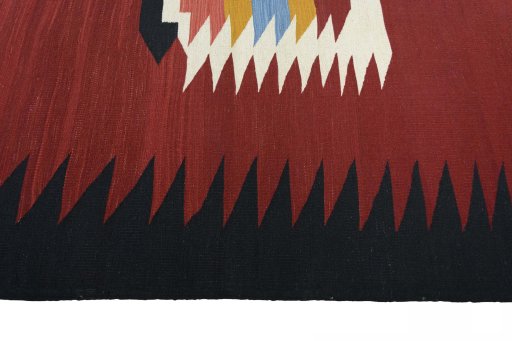 Close-up detail of New Modern Design rug from Iran / Persia showing Wool weave
