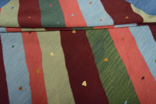 Full view of New Modern Design rug from Iran / Persia, 305 × 305 cm in Multi Color tones