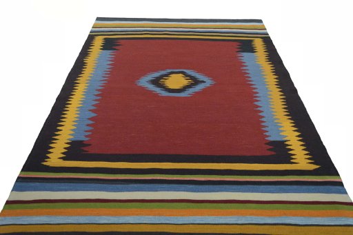 Close-up detail of New Modern Design rug from Iran / Persia showing Wool weave
