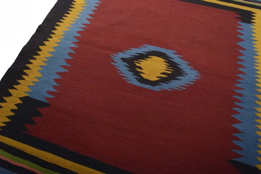 Surface texture of New Modern Design rug with natural Wool and intricate pattern