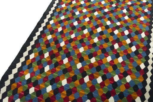 Surface texture of New Modern Design rug with natural Wool and intricate pattern