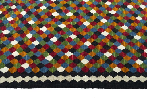 Close-up detail of New Modern Design rug from Iran / Persia showing Wool weave