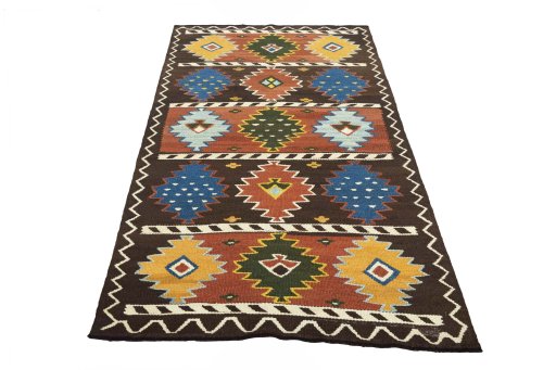 Close-up detail of New Modern Design rug from Iran / Persia showing Wool weave