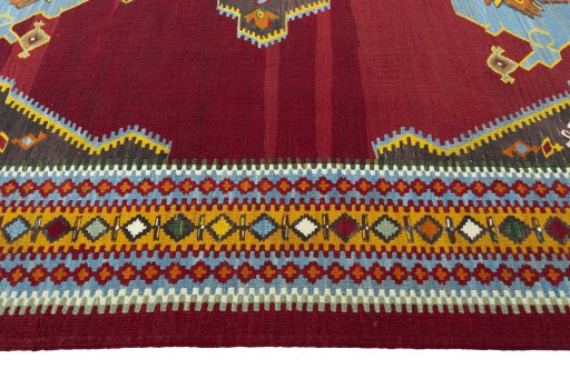Full view of New Modern Design rug from Iran / Persia, 330 × 247 cm in Red tones