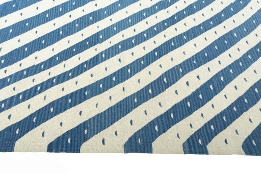 Close-up detail of New Modern Design rug from Iran / Persia showing Wool weave