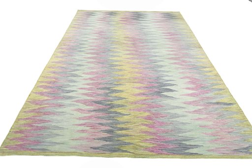 Close-up detail of New Modern Design rug from Iran / Persia showing Wool weave