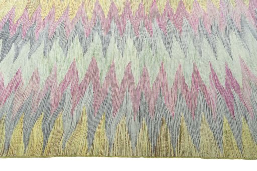 Close-up detail of New Modern Design rug from Iran / Persia showing Wool weave