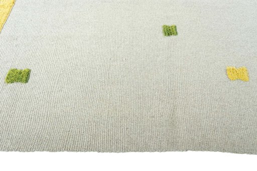 Close-up detail of New Modern Design rug from Iran / Persia showing Wool weave
