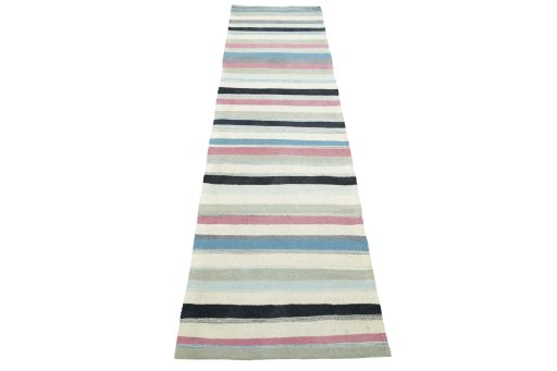 Close-up detail of New Modern Design rug from Iran / Persia showing Wool weave