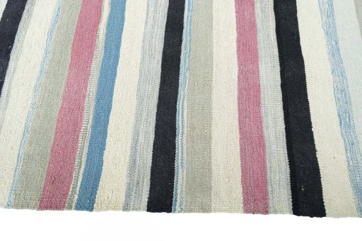 Close-up detail of New Modern Design rug from Iran / Persia showing Wool weave