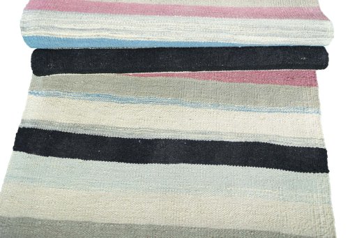 Full view of New Modern Design rug from Iran / Persia, 270 × 65 cm in Multi Color tones